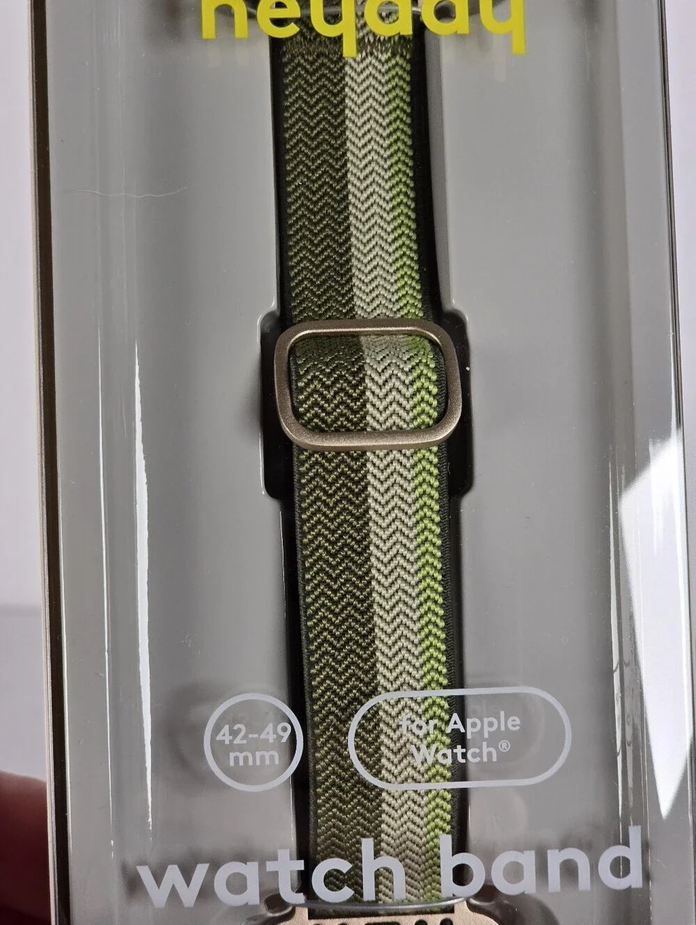 Heyday Woven Knit Watch Band For 42- 49mm Apple Watches Sage Green Stripe Unisex